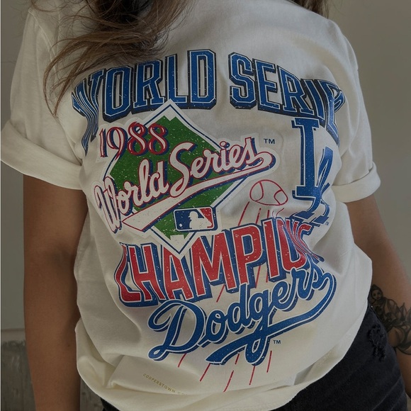 Peace-collective Los Angeles Dodgers 1988 World Series Cooperstown T-Shirt - Picture 2 of 9